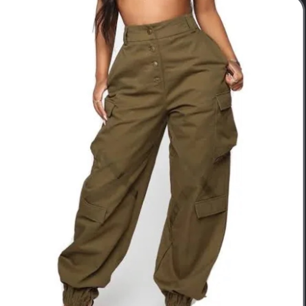 Green Cargo Pants from Fashion Nova